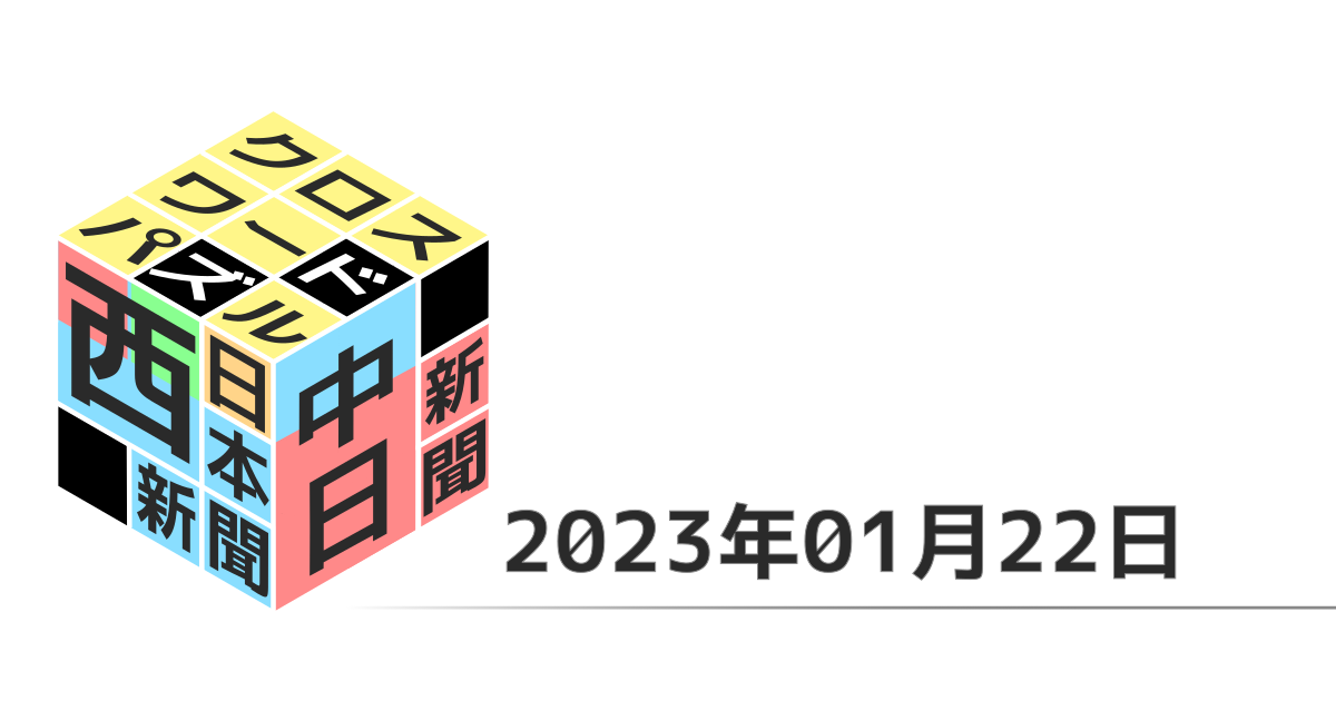 中日新聞・西日本新聞クロスワード20230122