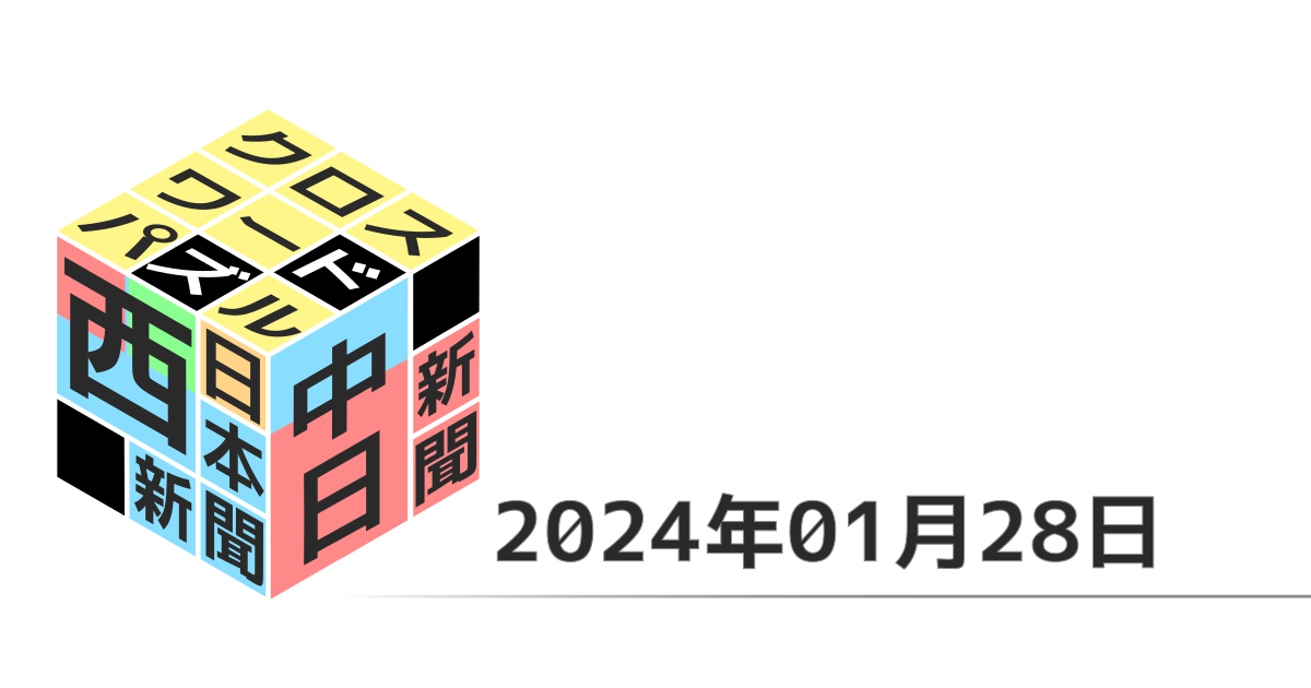 中日新聞・西日本新聞クロスワード20240128