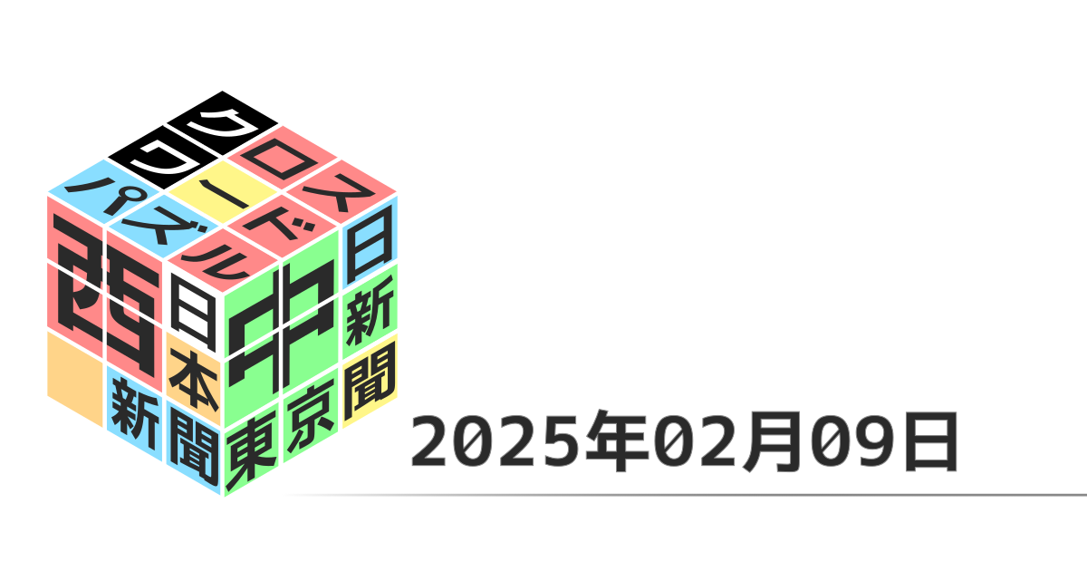 東京新聞・中日新聞・西日本新聞クロスワード202500209